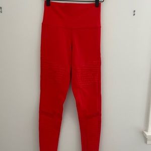 Red alo moto legging